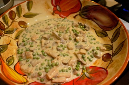 Cream Sauce with Peas & Mushrooms
